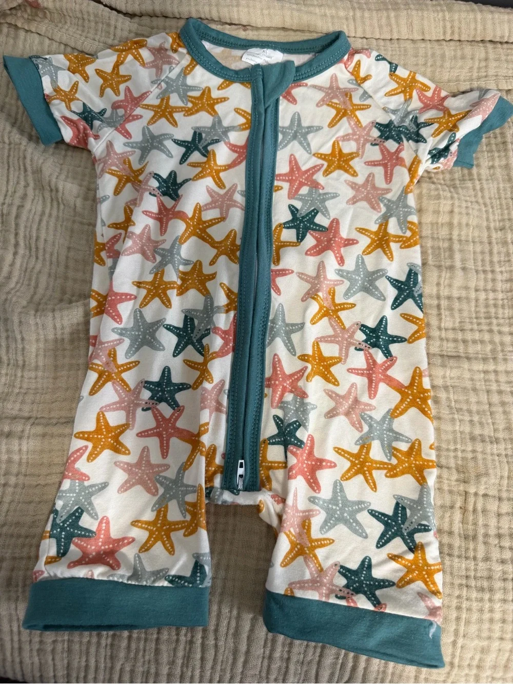 BAMBOO Multicolor Starfish Short-Sleeve bamboo shortie